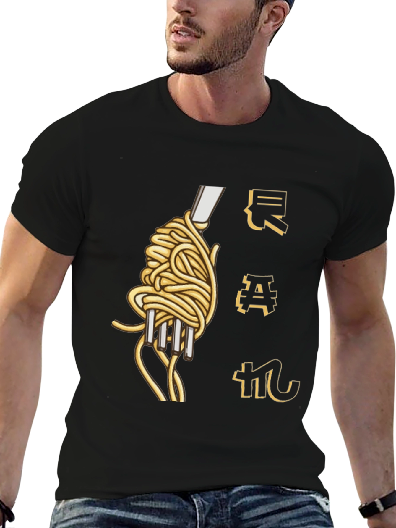 Spaghetti Fork Graphic Tee - Unique Culinary Design