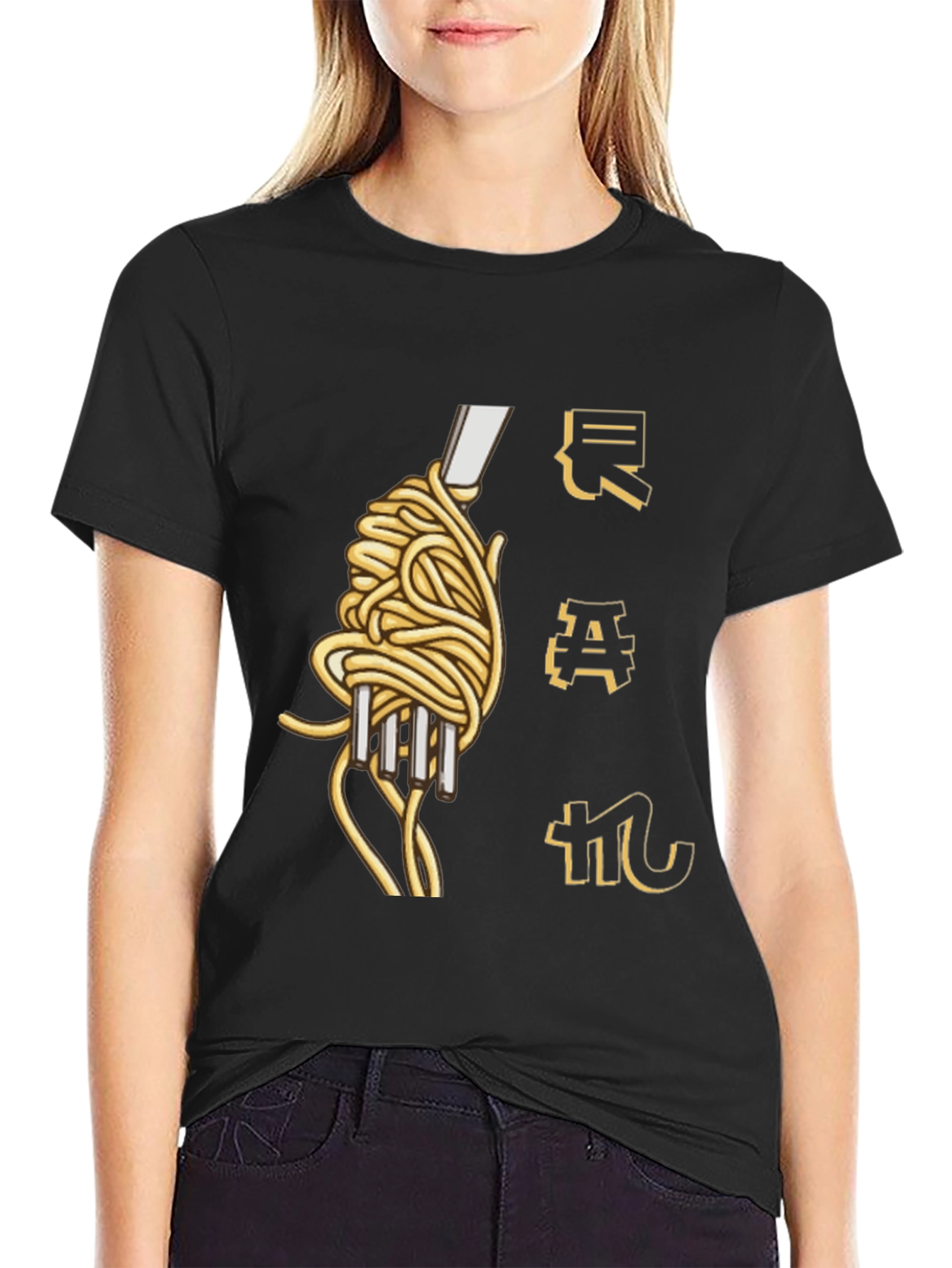 Spaghetti Fork Graphic Tee - Unique Culinary Design