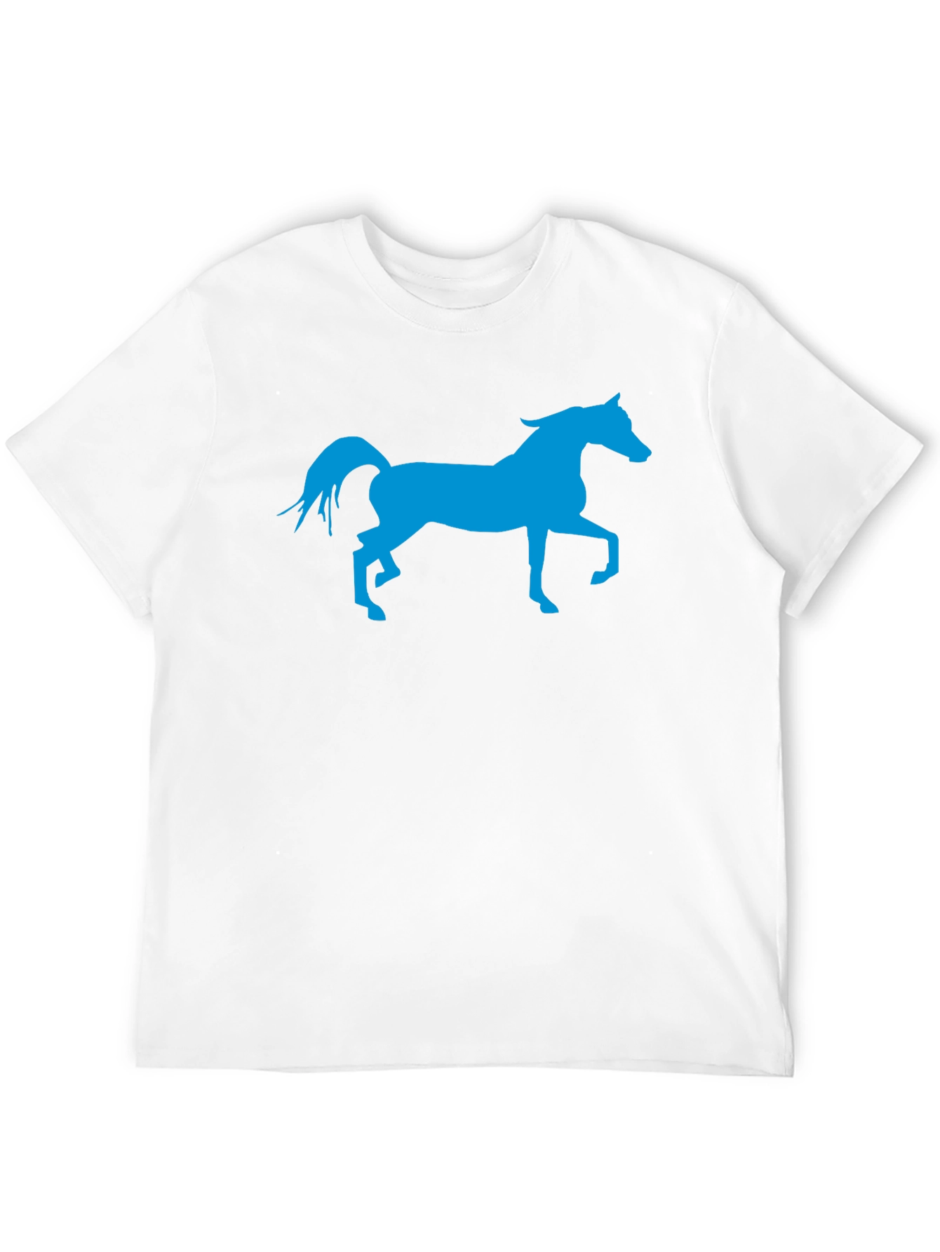 Blue Horse Graphic Black T-Shirt