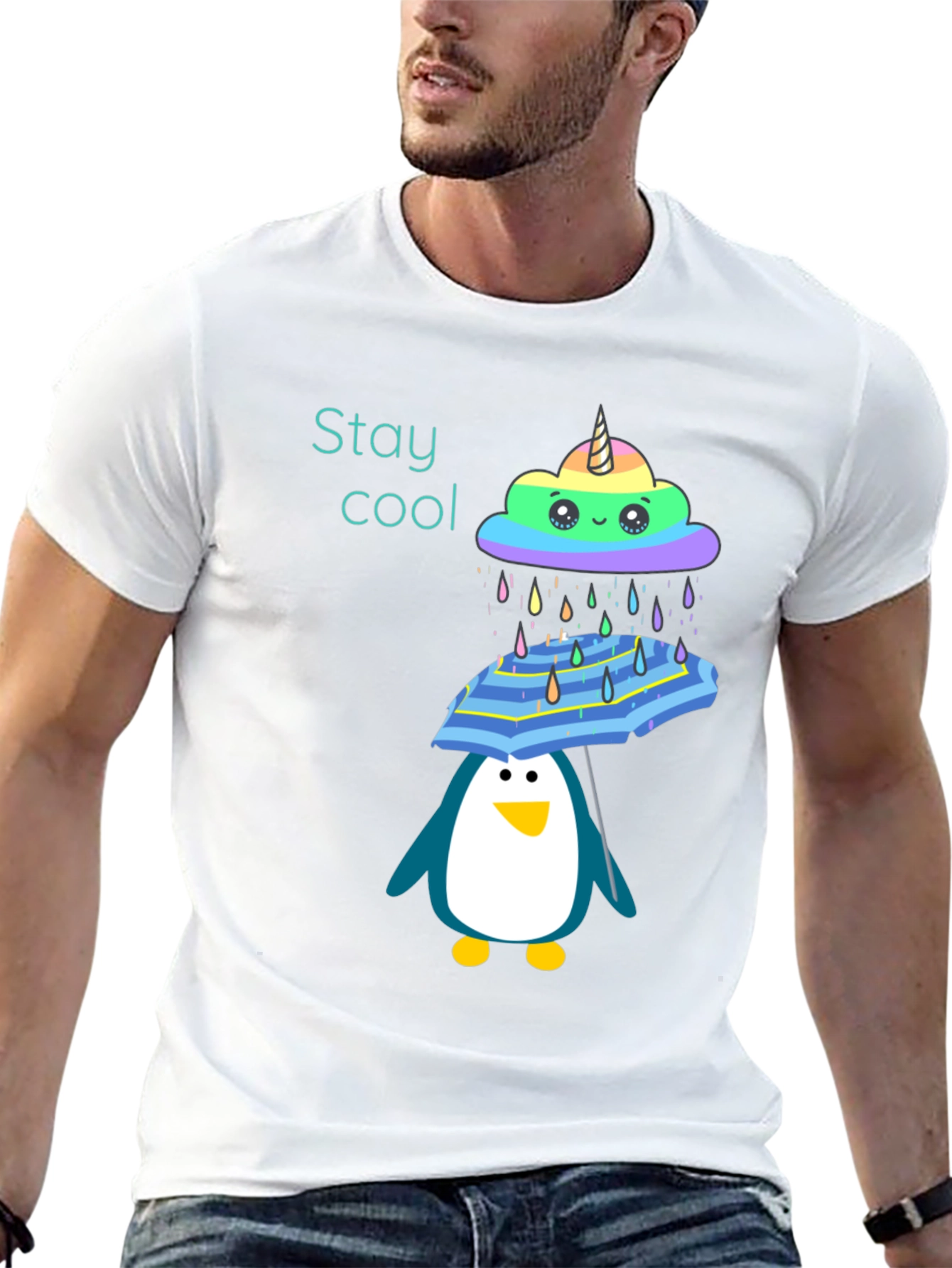 Stay Cool Penguin Umbrella T-Shirt