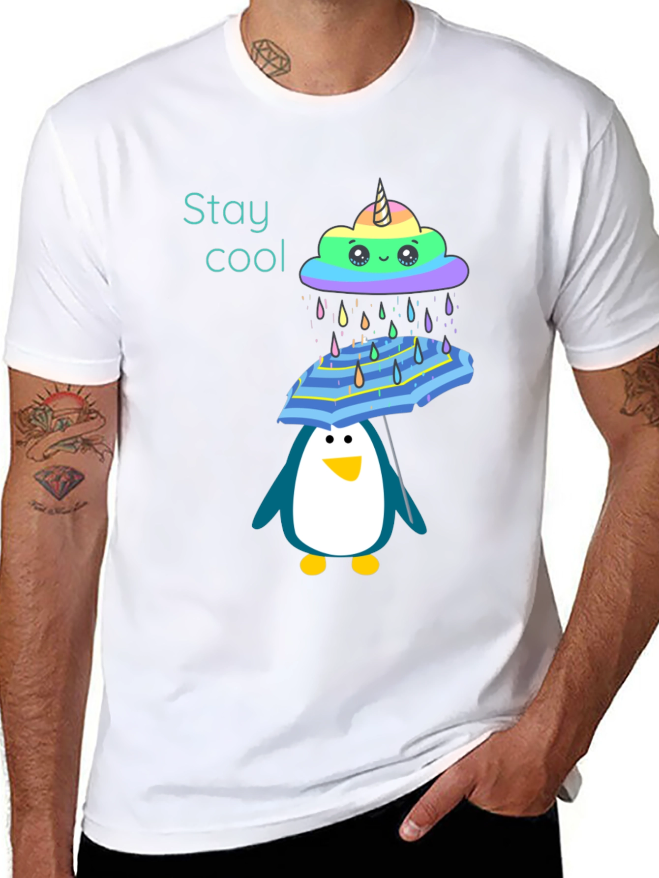 Stay Cool Penguin Umbrella T-Shirt