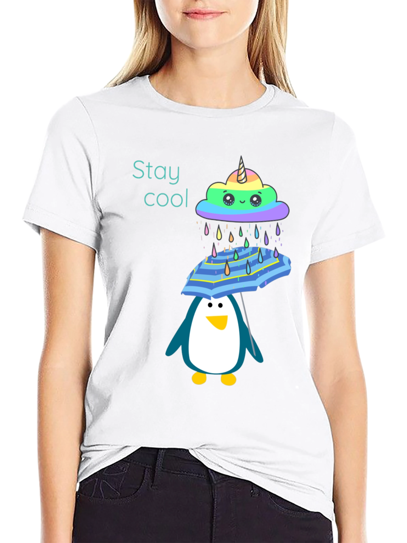 Stay Cool Penguin Umbrella T-Shirt