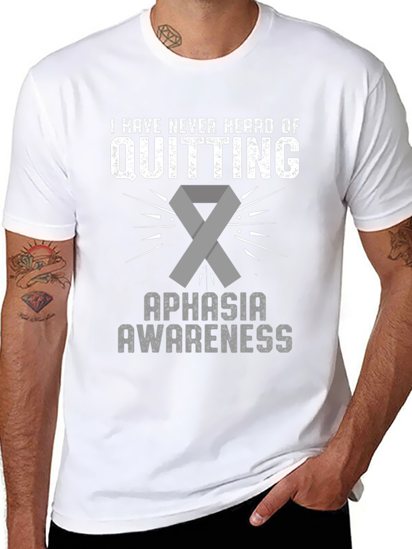 Aphasia Awareness T-Shirt: Never Quitting