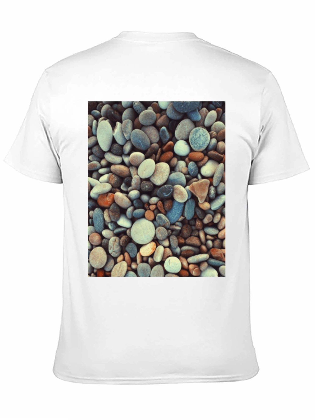 Pebble Stone Print Black T-Shirt