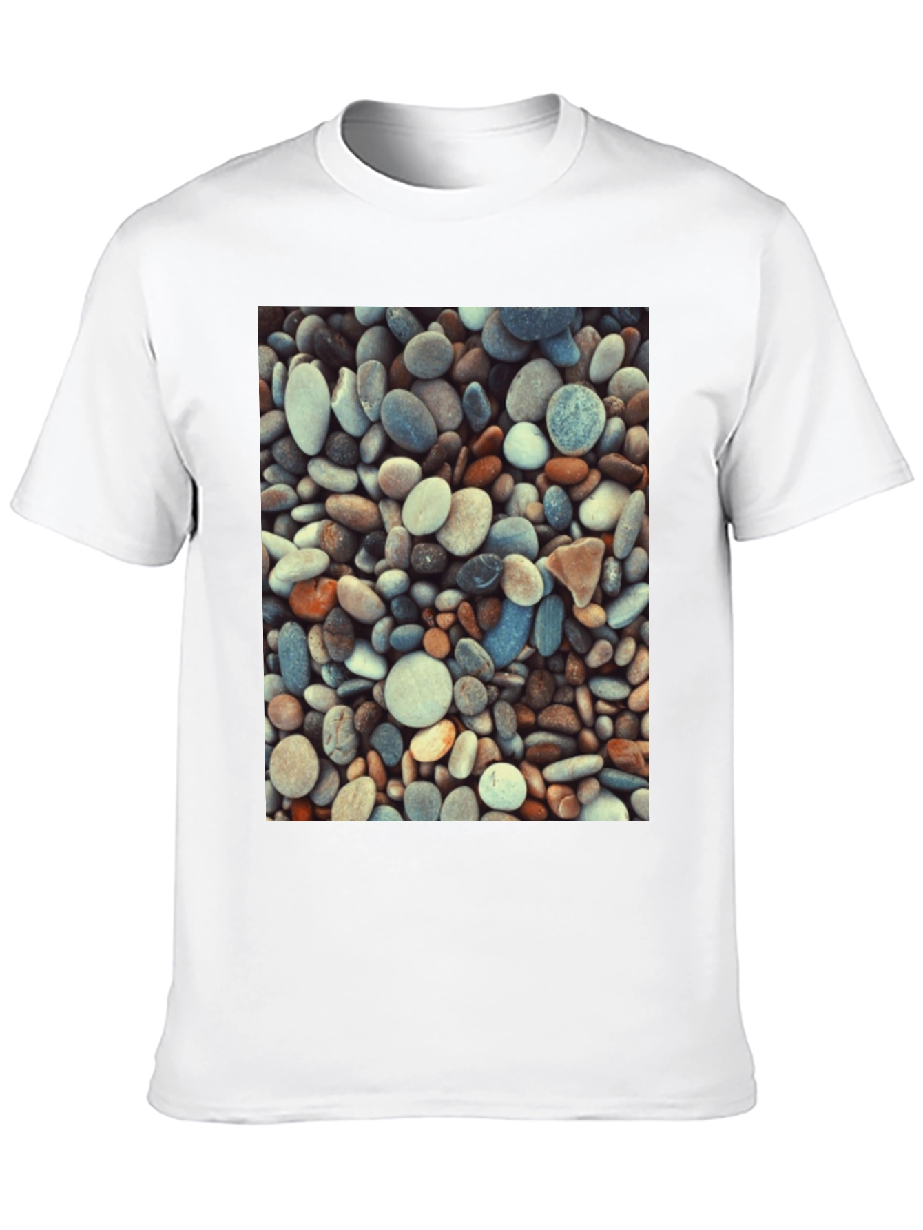 Pebble Stone Print Black T-Shirt