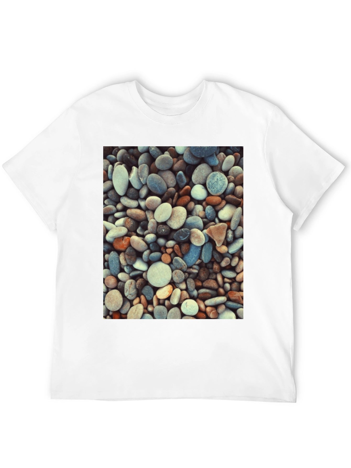 Pebble Stone Print Black T-Shirt