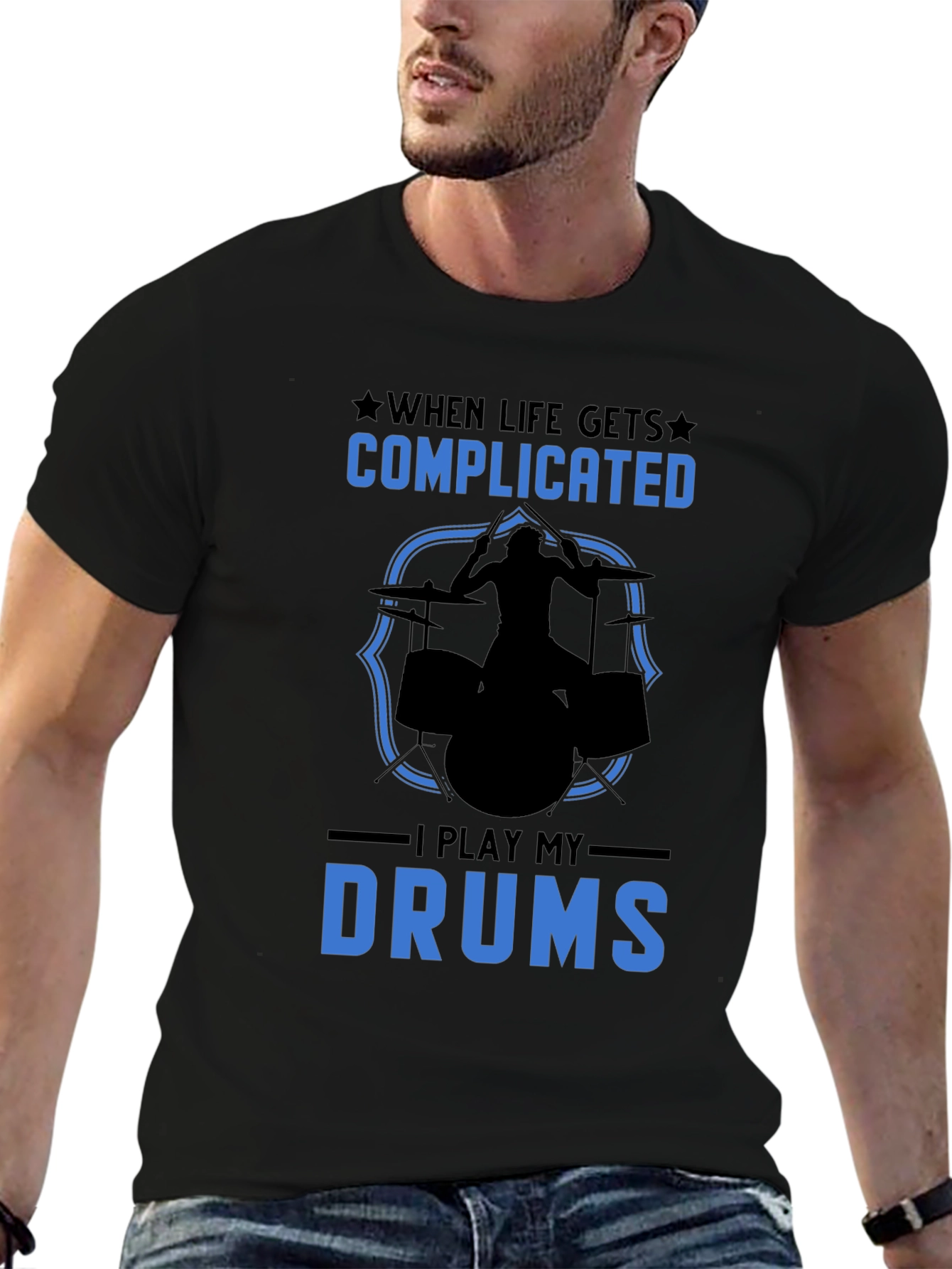 Complicated Life? Play Drums Graphic Tee