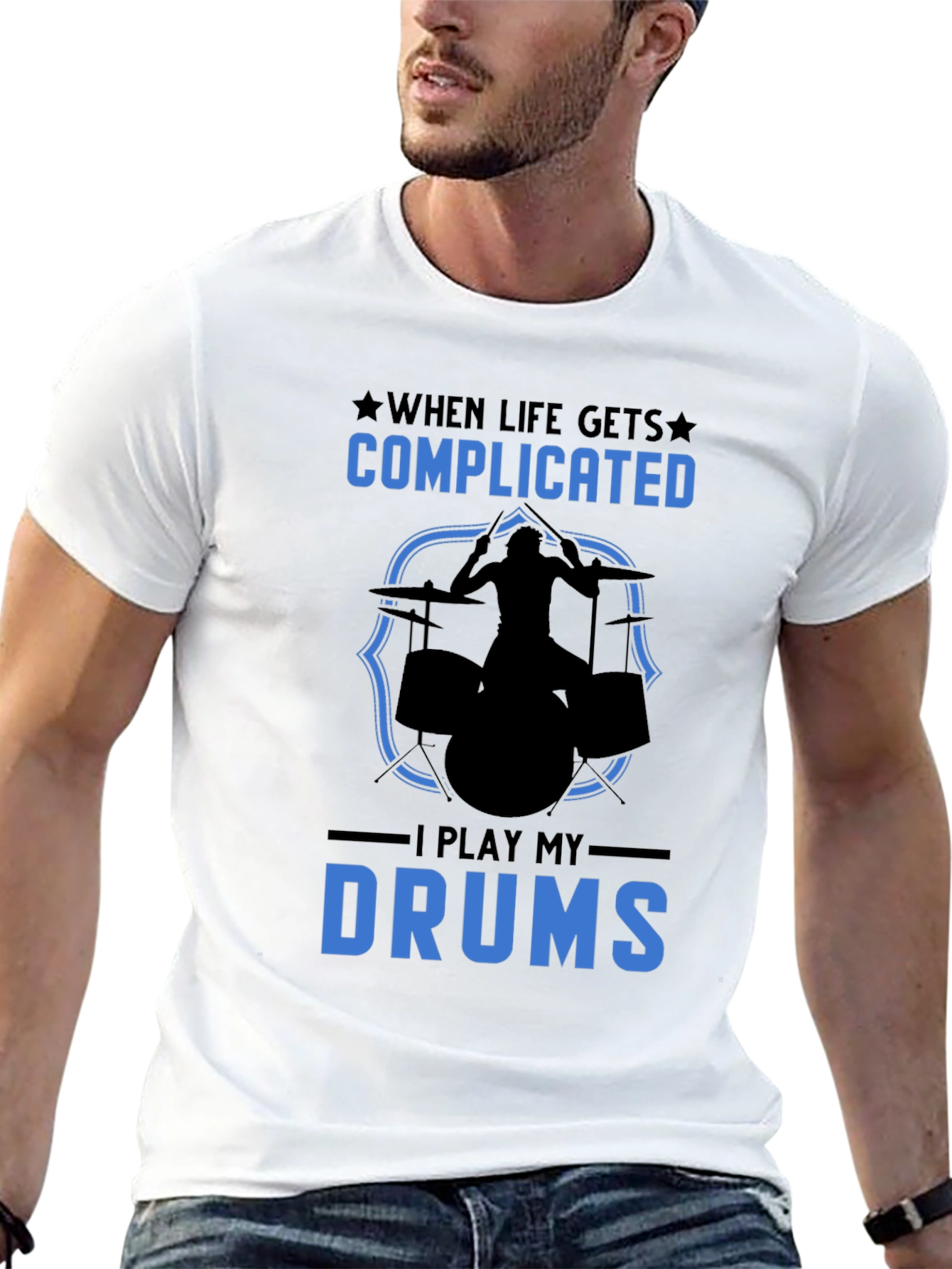 Complicated Life? Play Drums Graphic Tee