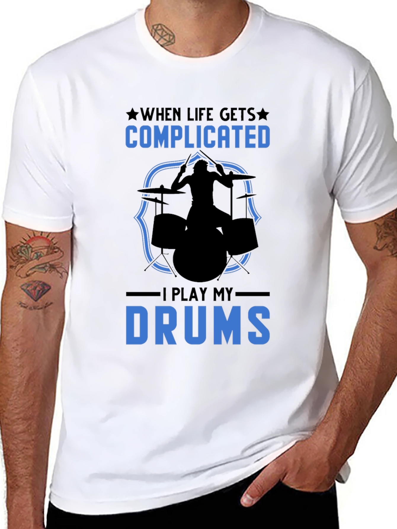 Complicated Life? Play Drums Graphic Tee