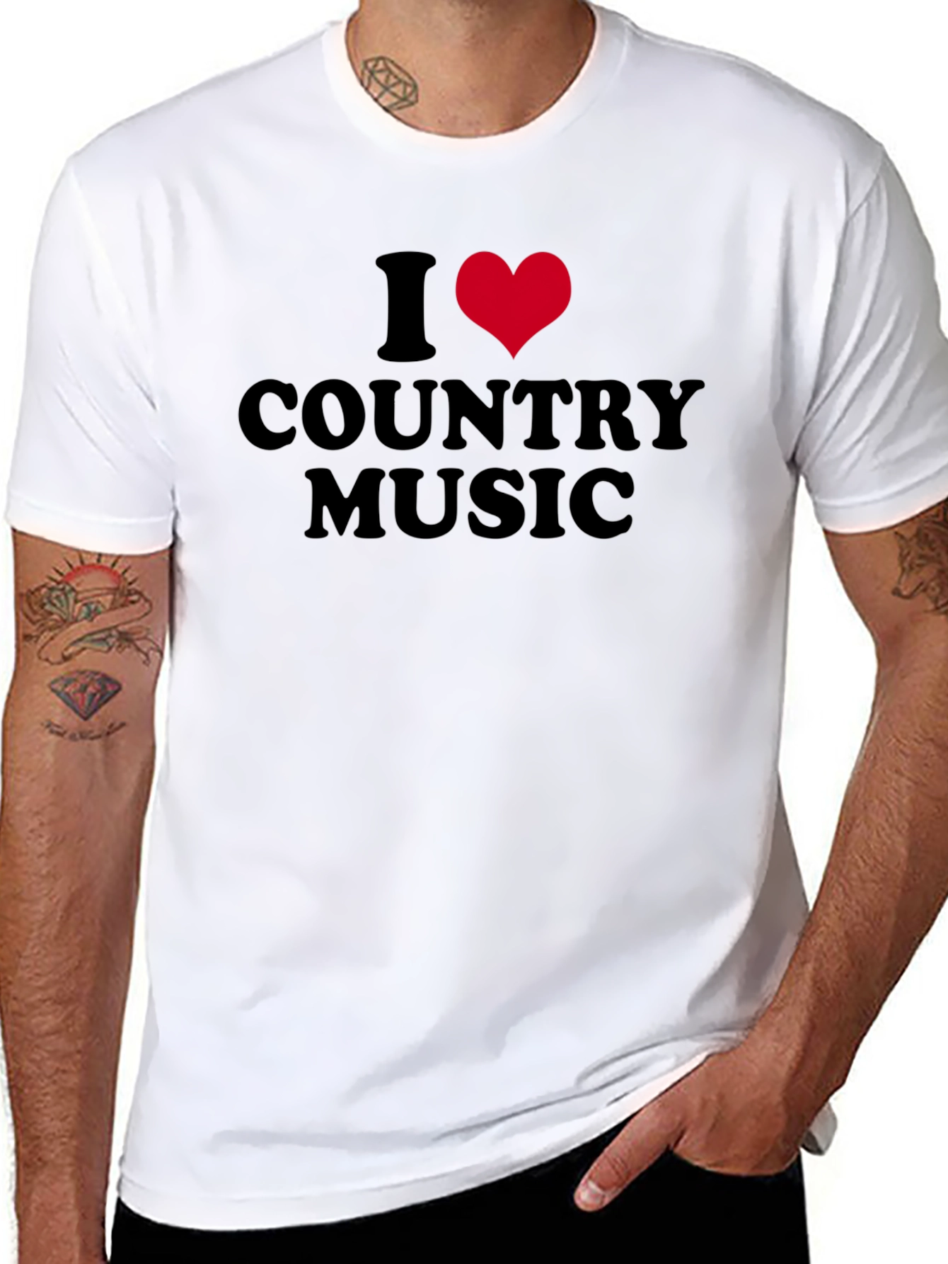 I Heart Country Music Black T-Shirt