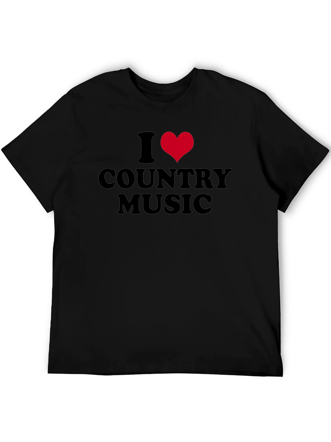 I Heart Country Music Black T-Shirt
