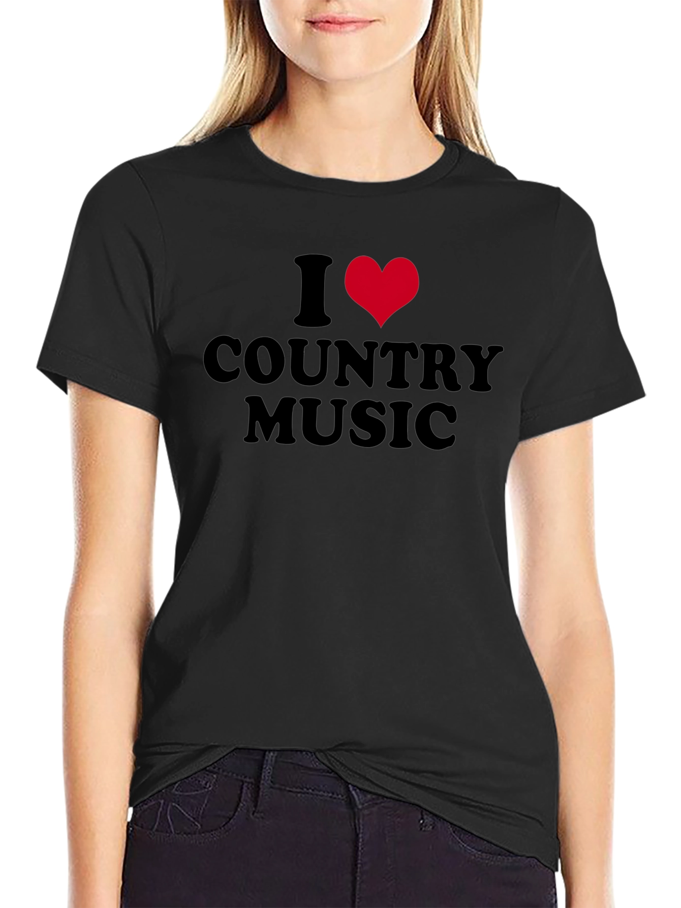 I Heart Country Music Black T-Shirt
