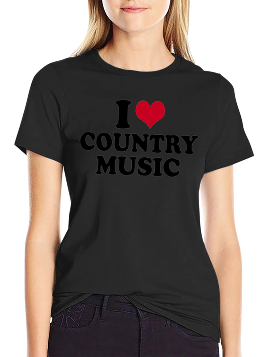 I Heart Country Music Black T-Shirt