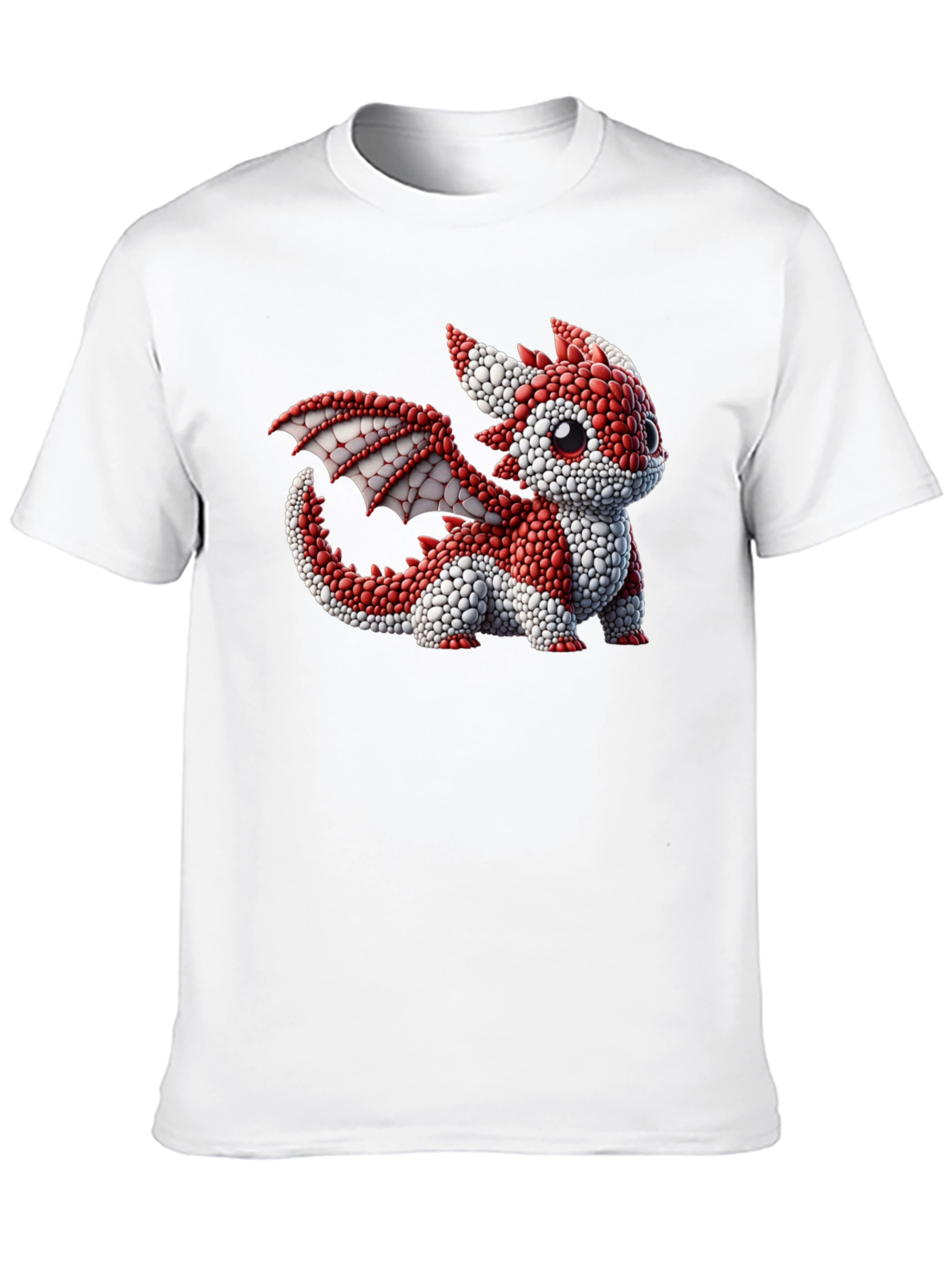 Cute Dragon Graphic Tee - Black Cotton Blend