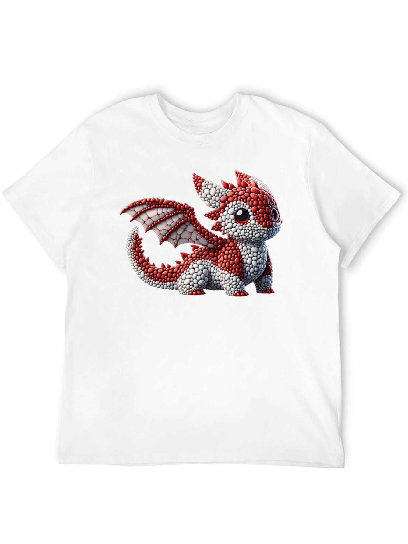 Cute Dragon Graphic Tee - Black Cotton Blend