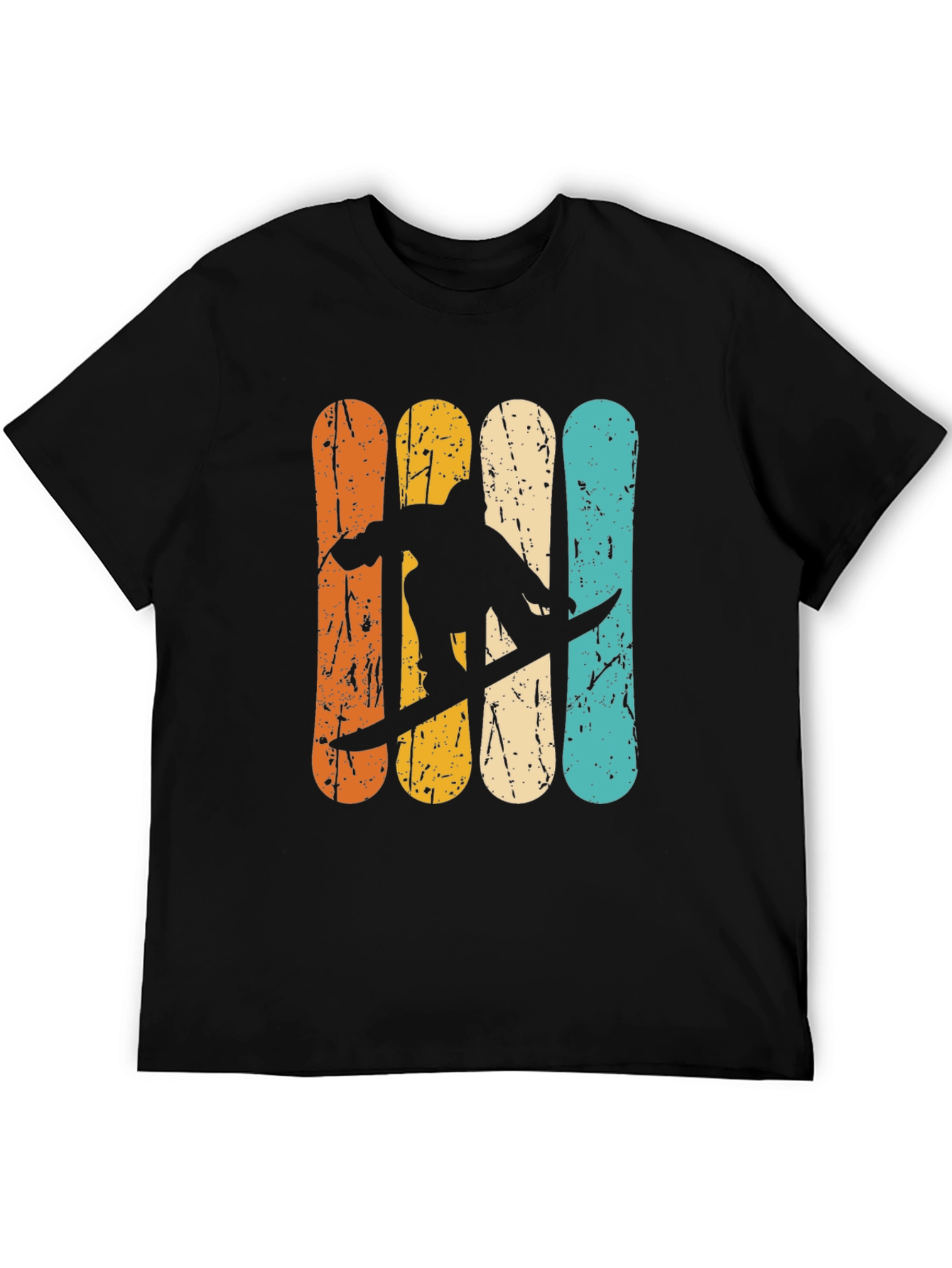 Retro Snowboarder Graphic T-Shirt - Black