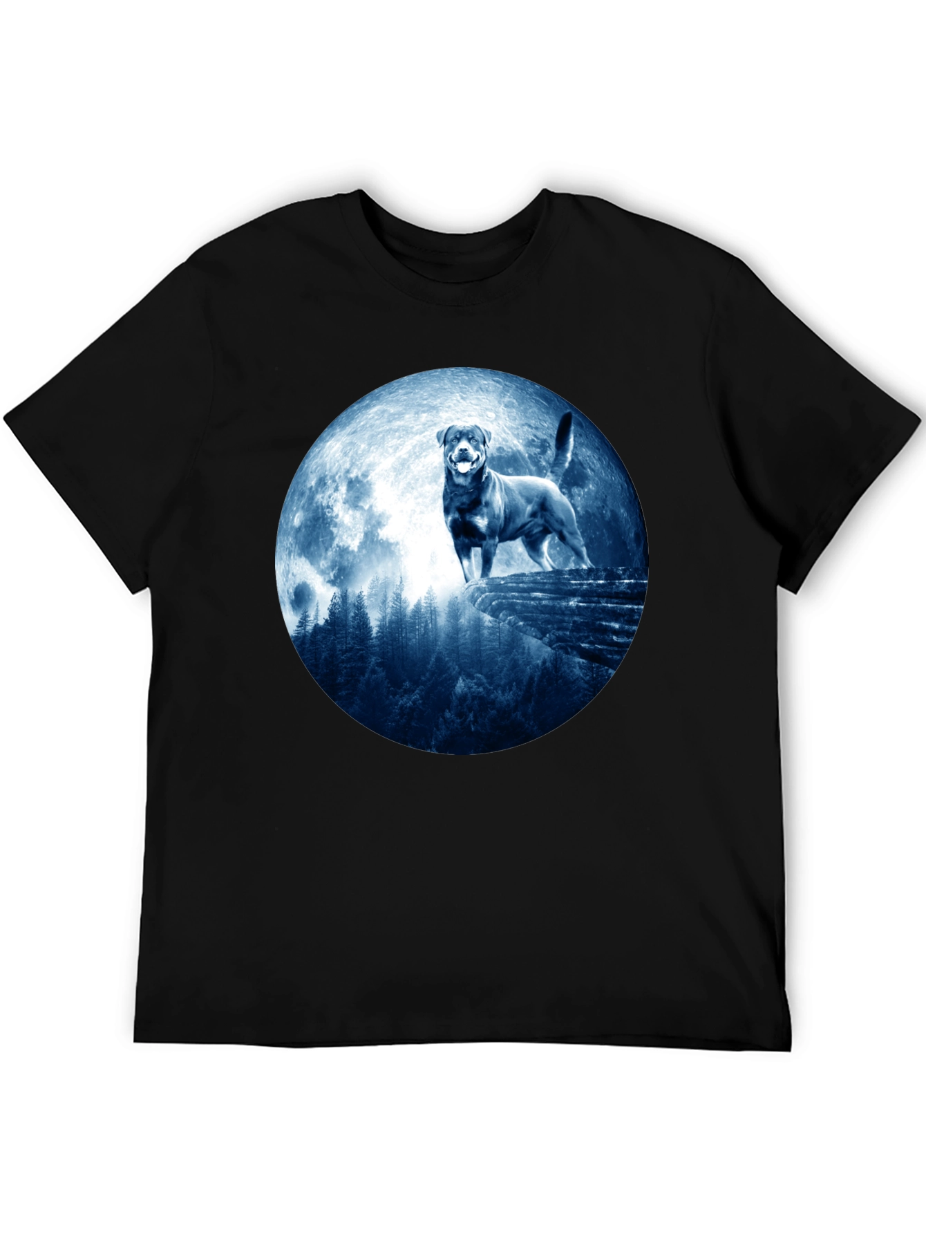 Rottweiler Moon T-Shirt - Mens Graphic Tee