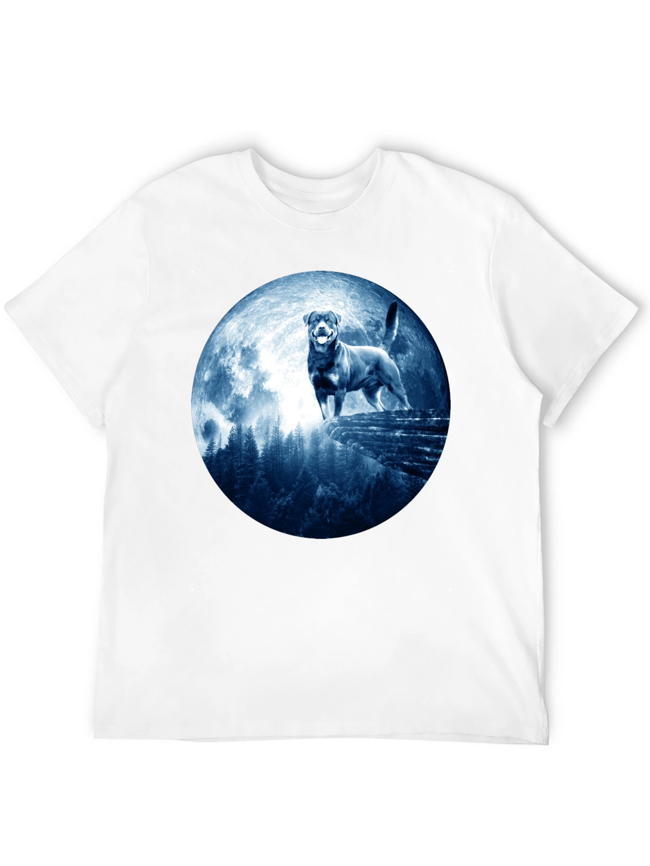 Rottweiler Moon T-Shirt - Mens Graphic Tee