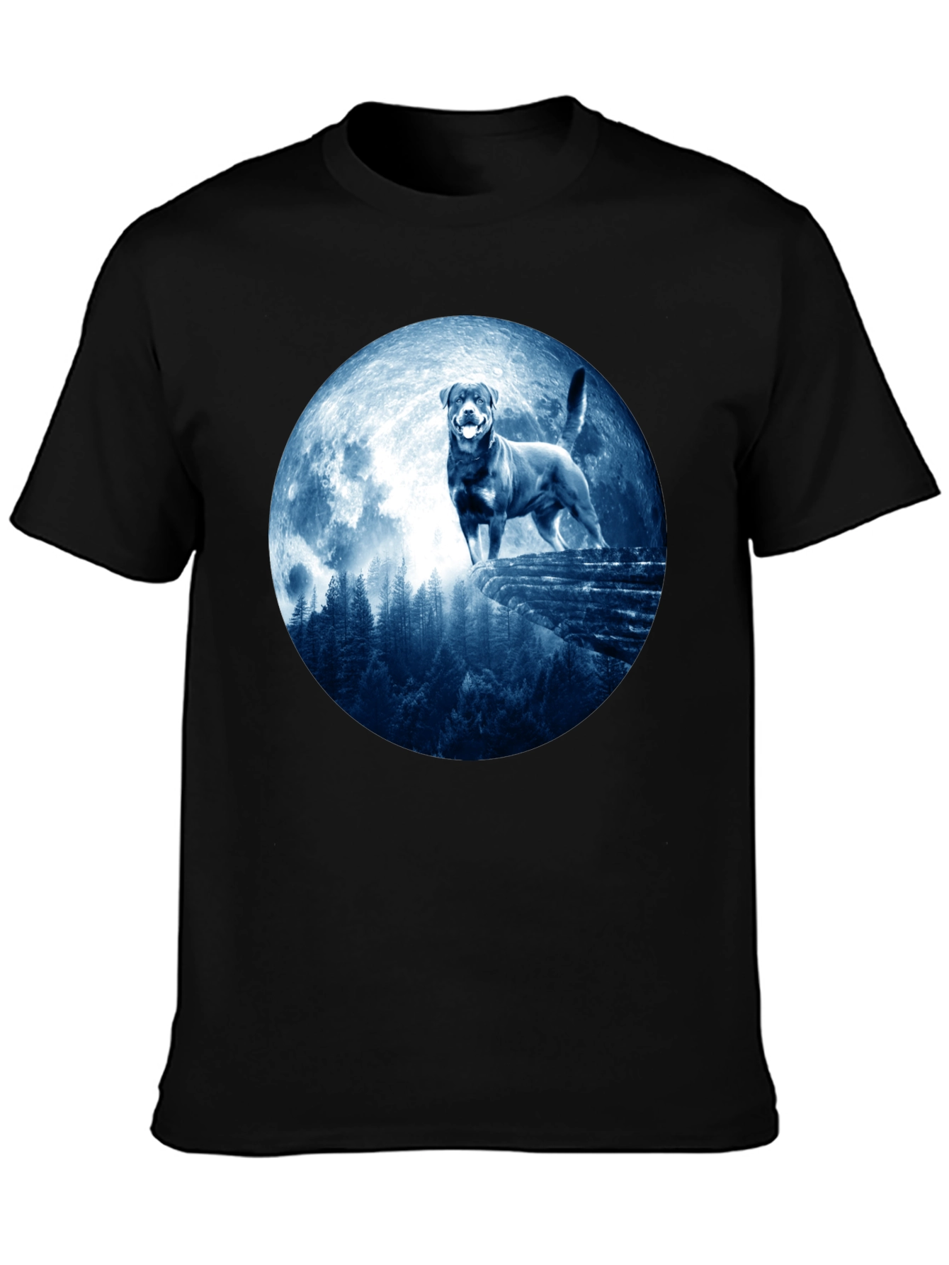 Rottweiler Moon T-Shirt - Mens Graphic Tee