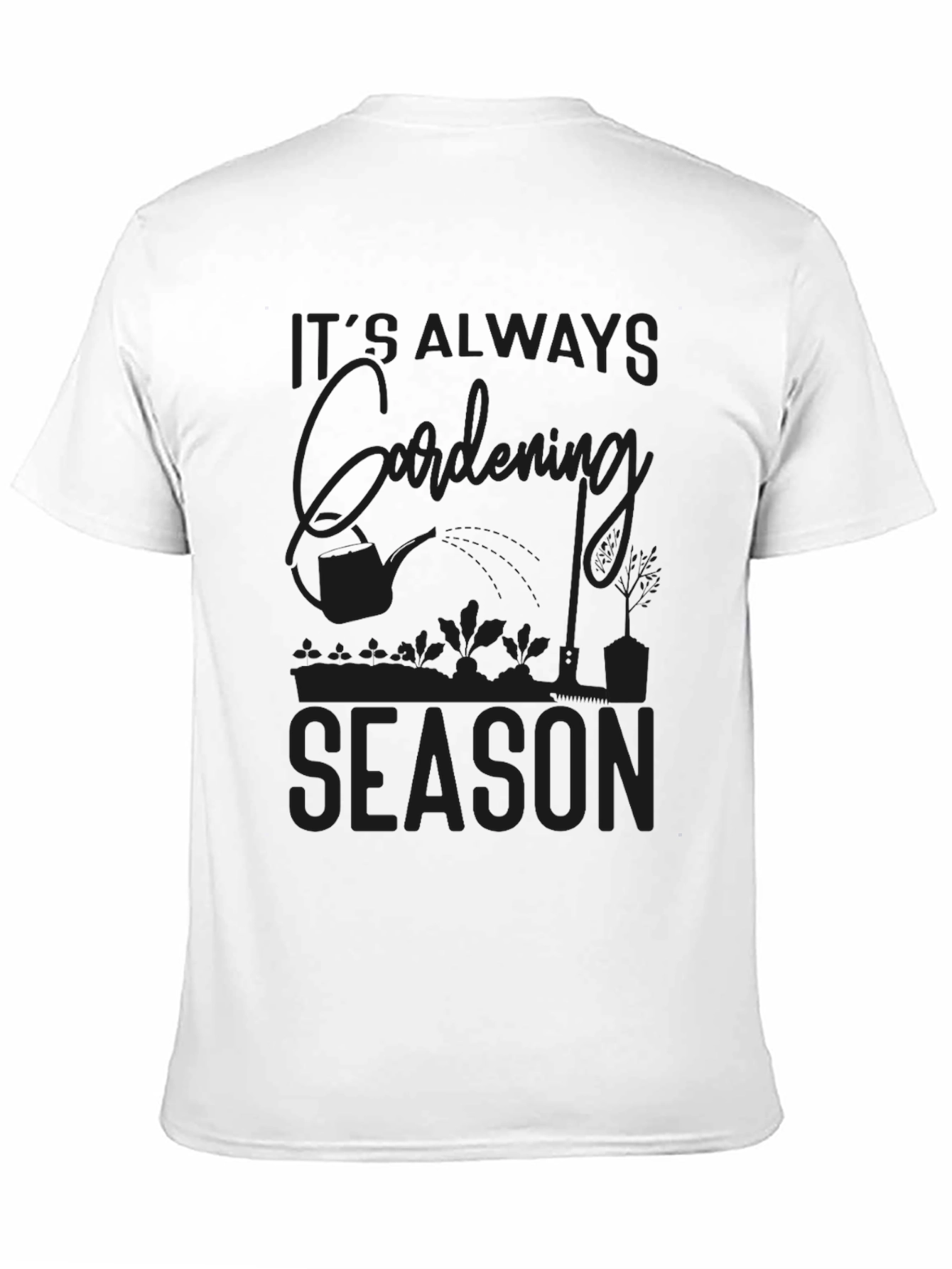 Gardening Season Black Graphic Tee