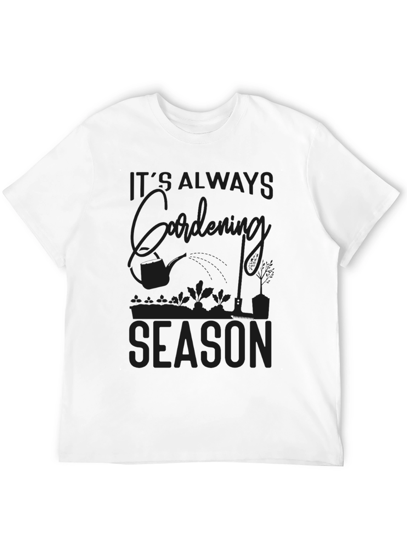 Gardening Season Black Graphic Tee