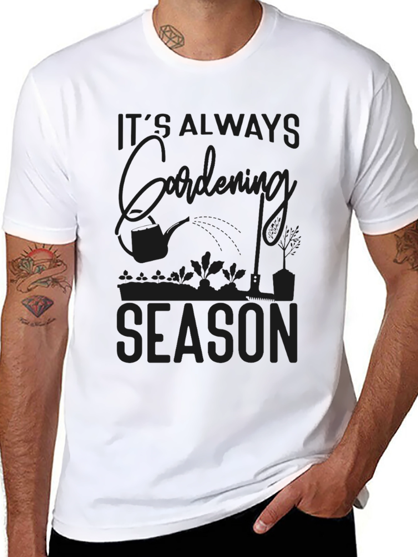 Gardening Season Black Graphic Tee