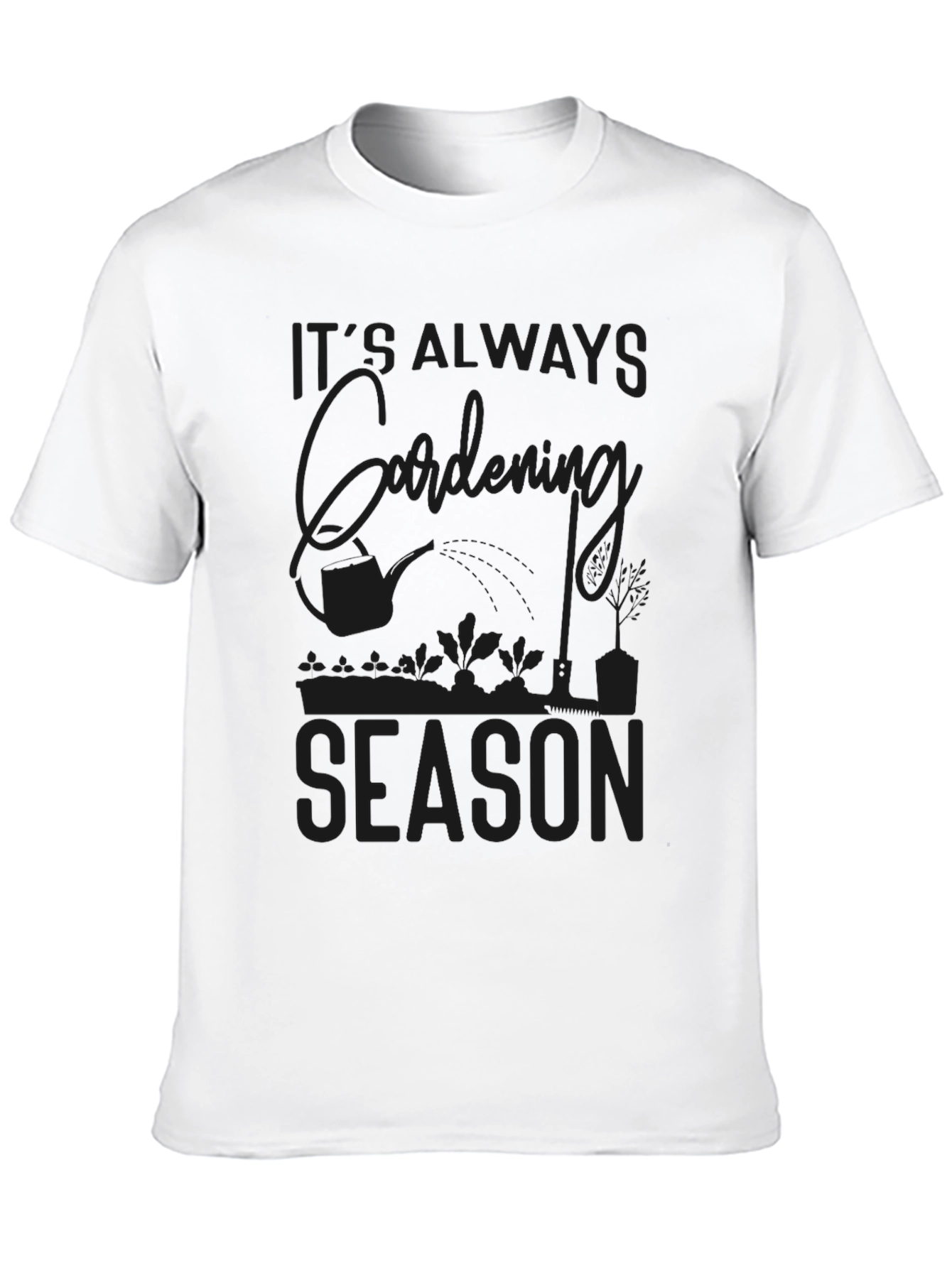 Gardening Season Black Graphic Tee