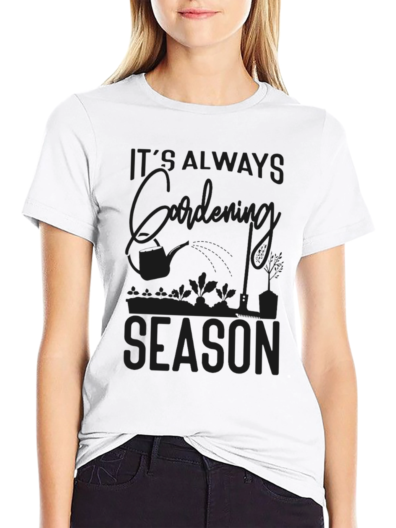 Gardening Season Black Graphic Tee
