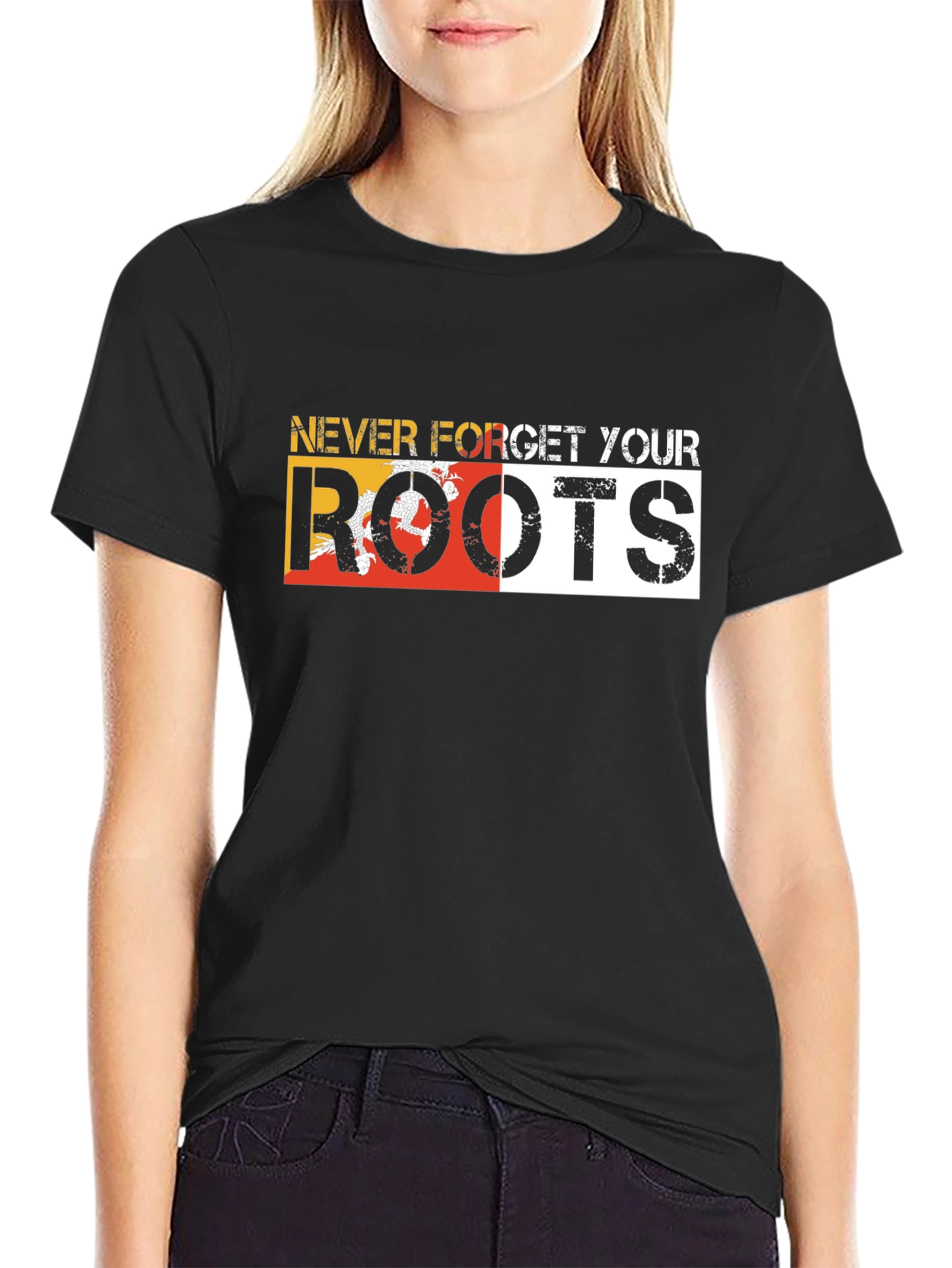 Never Forget Your Roots Graphic Tee - Black