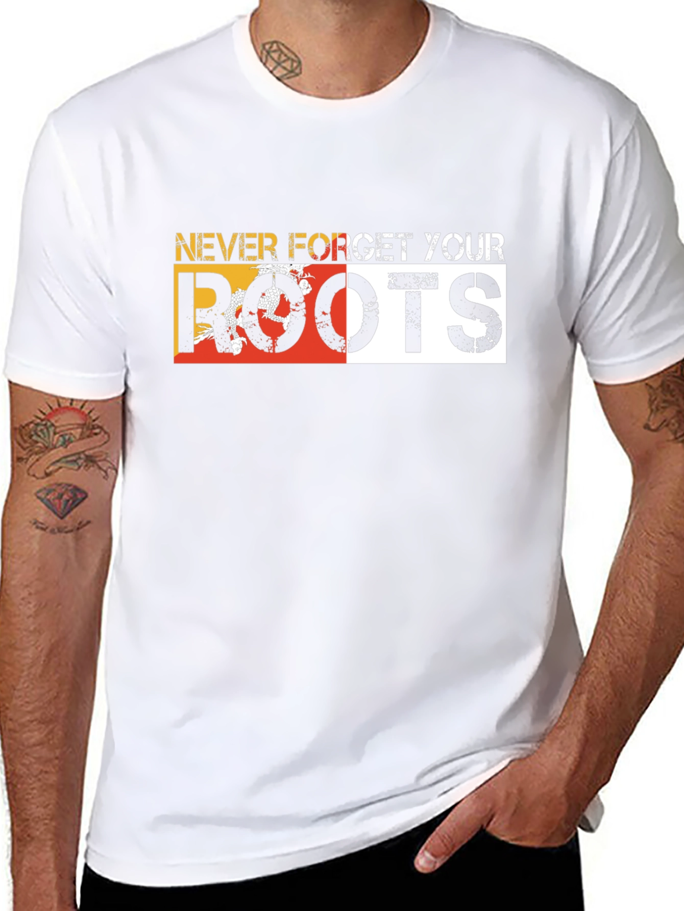 Never Forget Your Roots Graphic Tee - Black