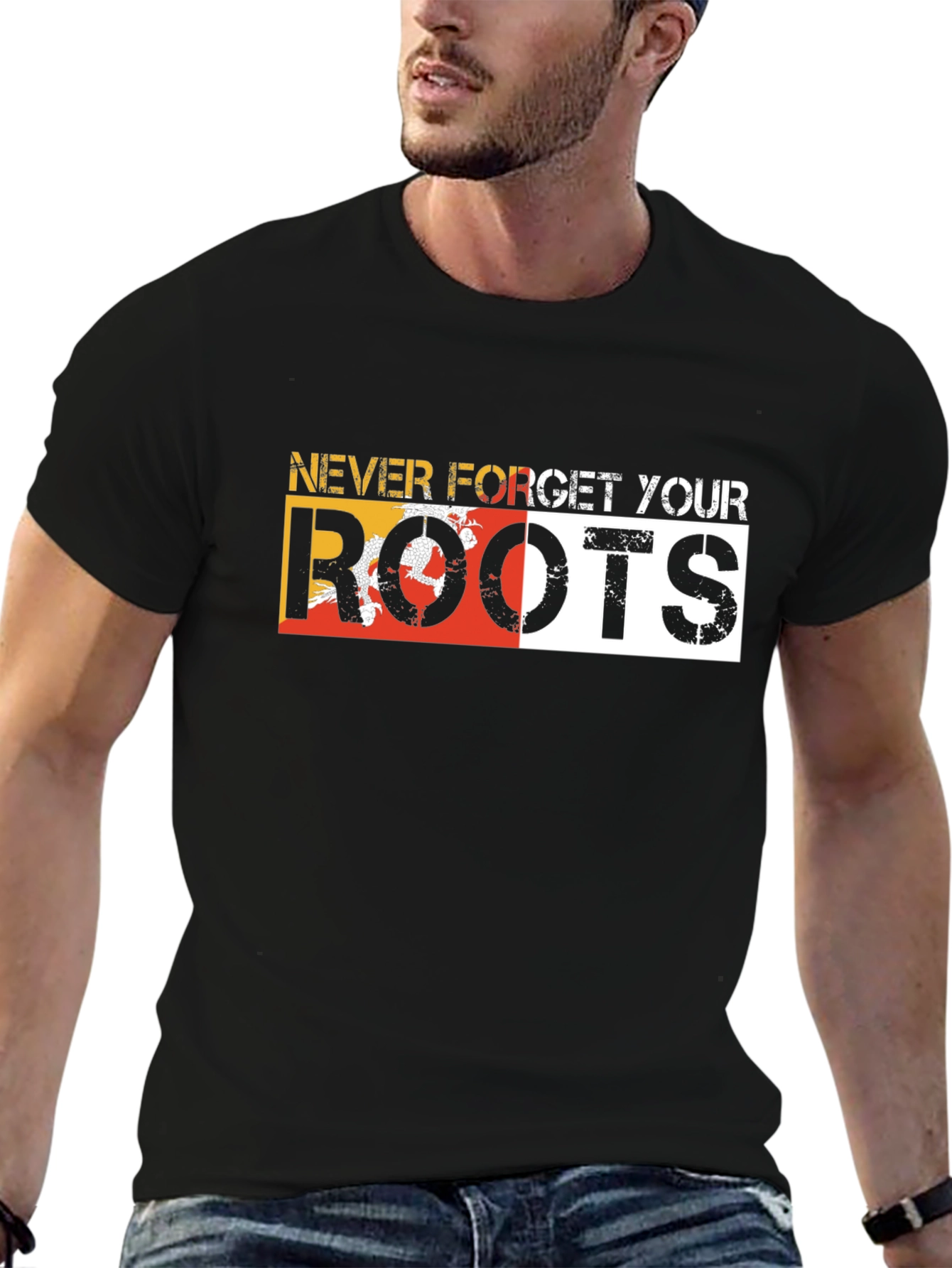 Never Forget Your Roots Graphic Tee - Black