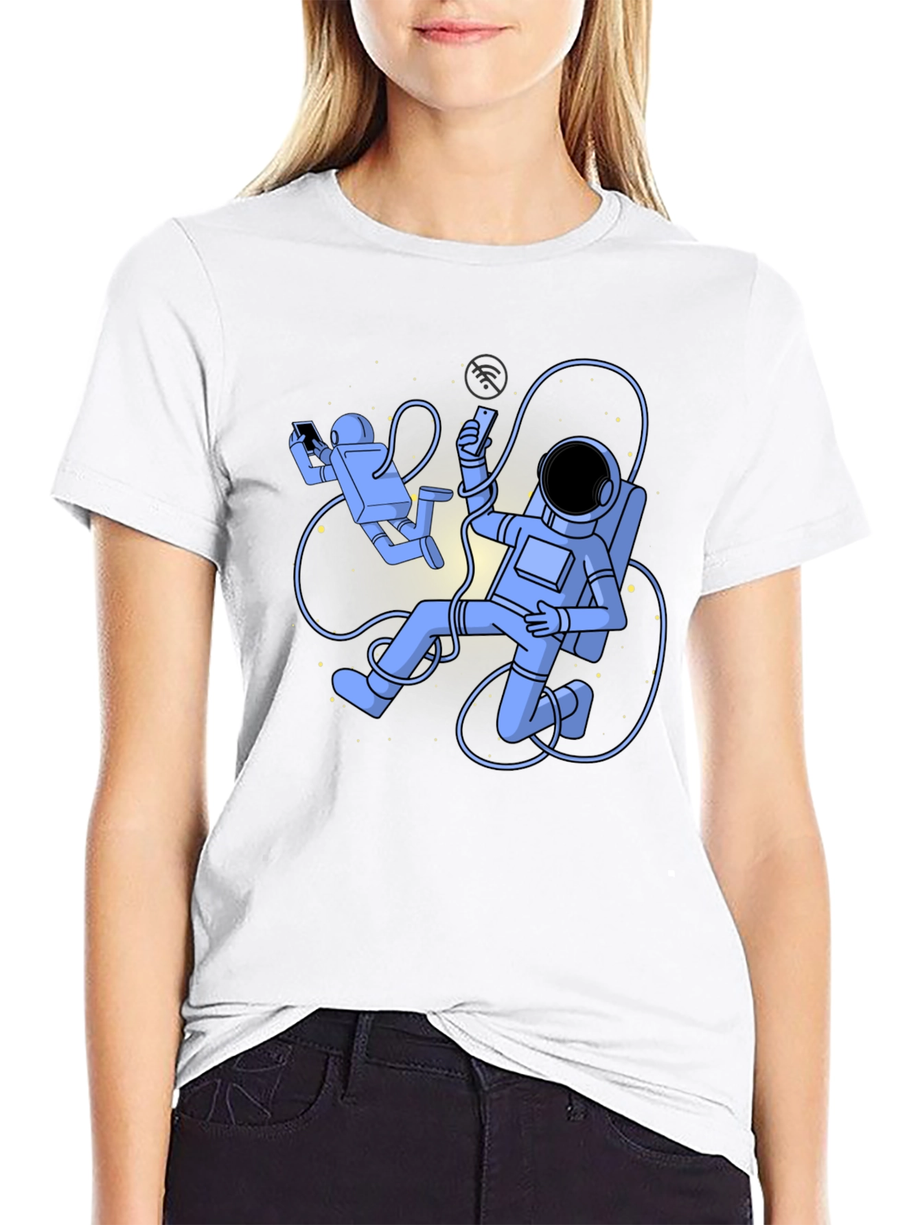 Astronauts On Black T-Shirt