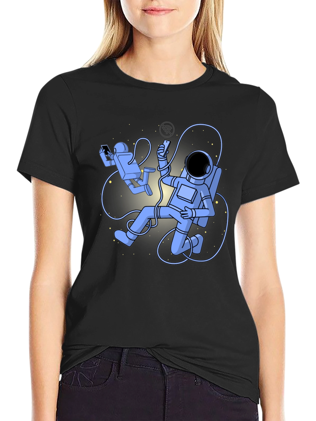 Astronauts On Black T-Shirt