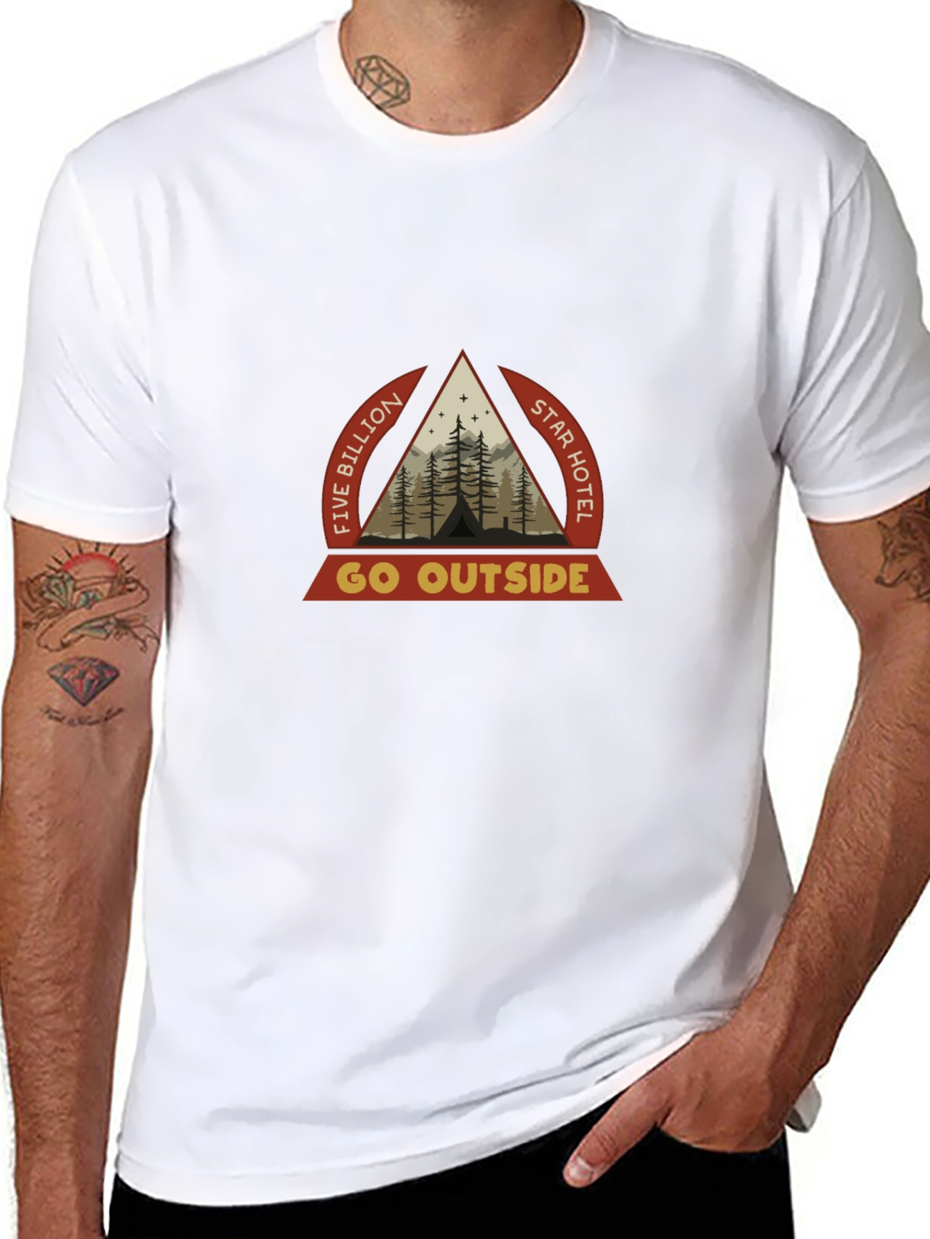 Five Billion Star Hotel Black T-Shirt - Go Outside