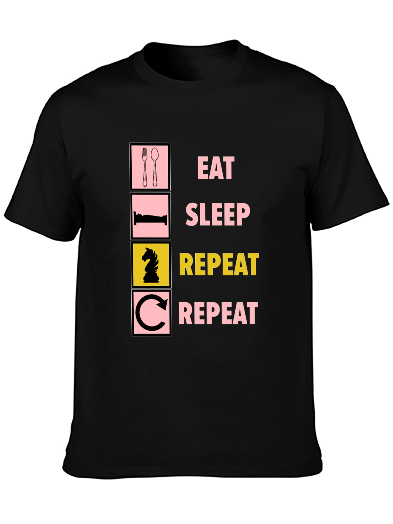 Eat Sleep Chess Repeat Graphic Tee