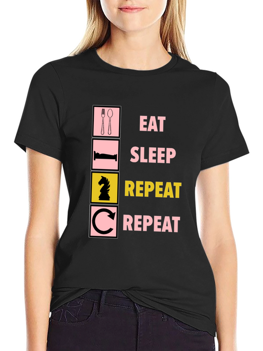 Eat Sleep Chess Repeat Graphic Tee