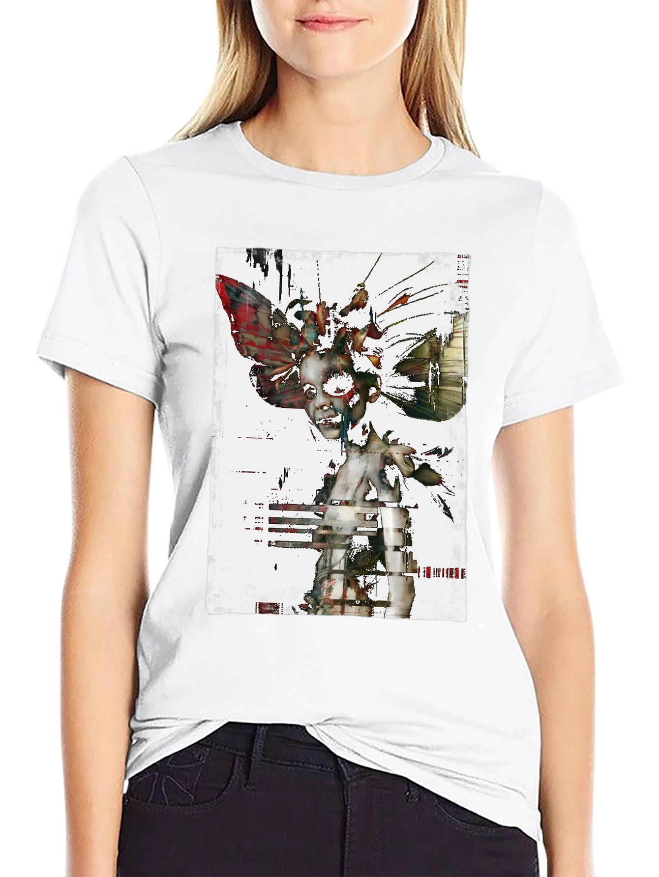 Abstract Art Graphic Print Black T-Shirt