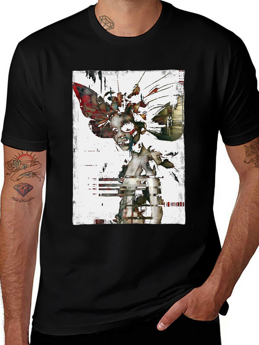 Abstract Art Graphic Print Black T-Shirt
