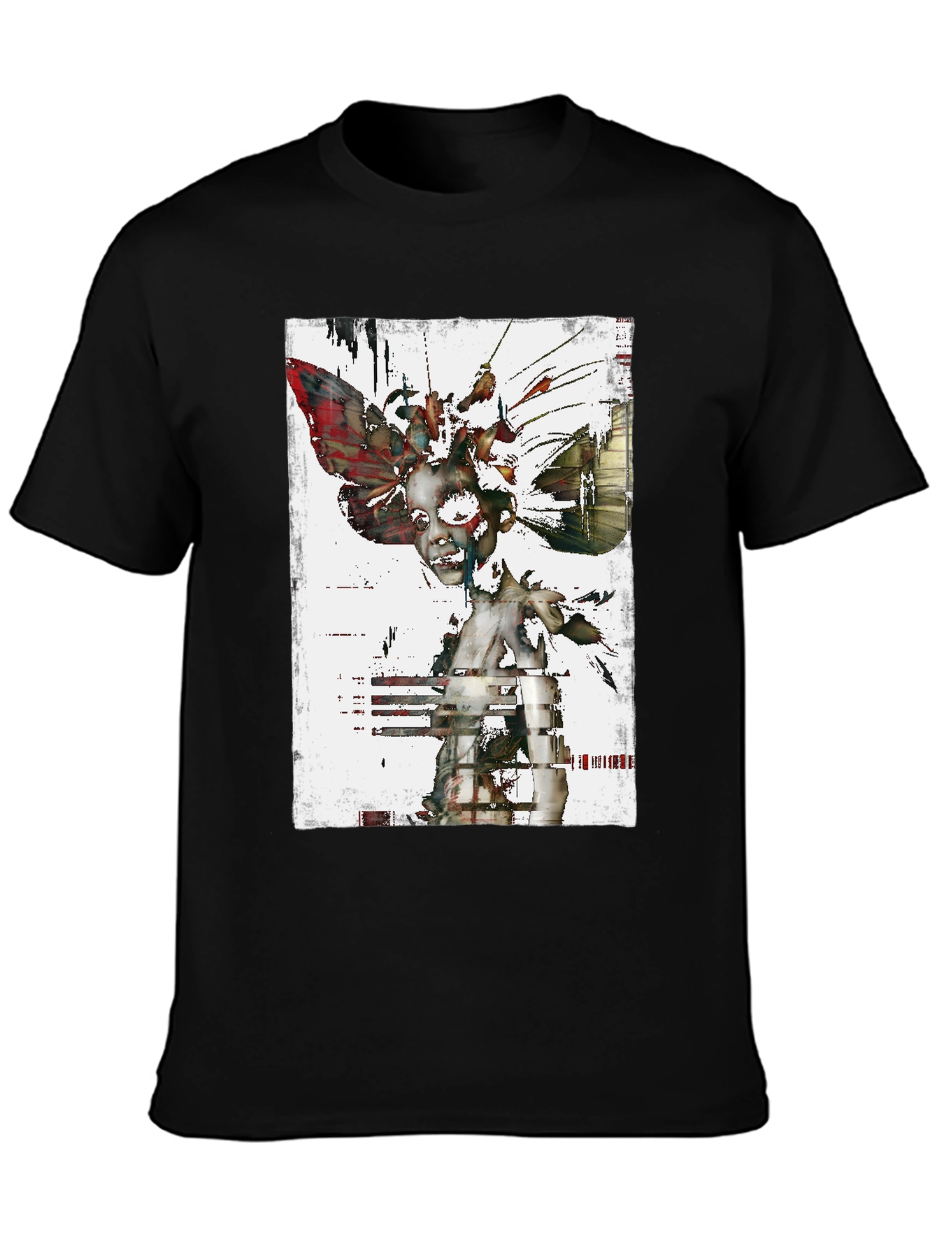 Abstract Art Graphic Print Black T-Shirt