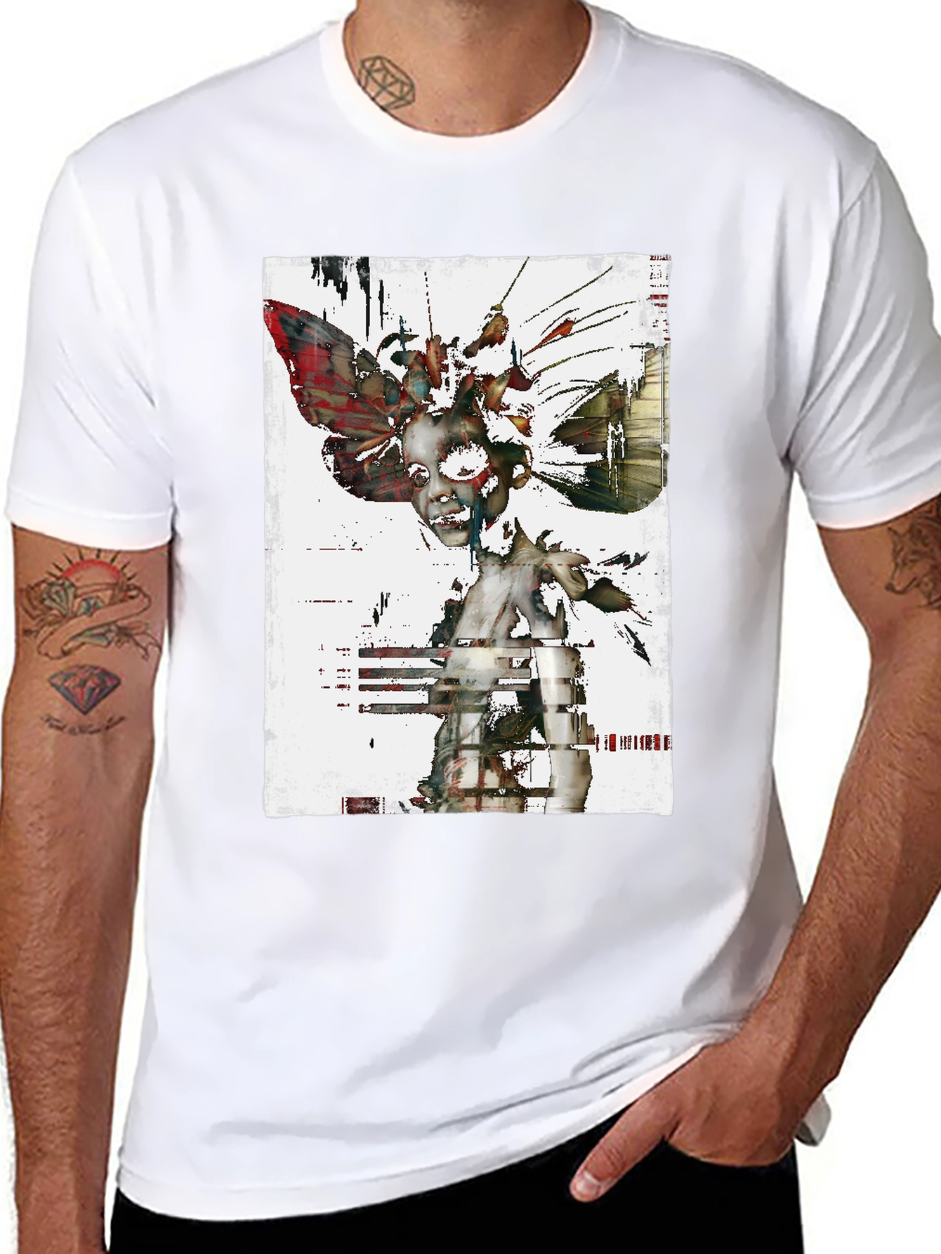 Abstract Art Graphic Print Black T-Shirt
