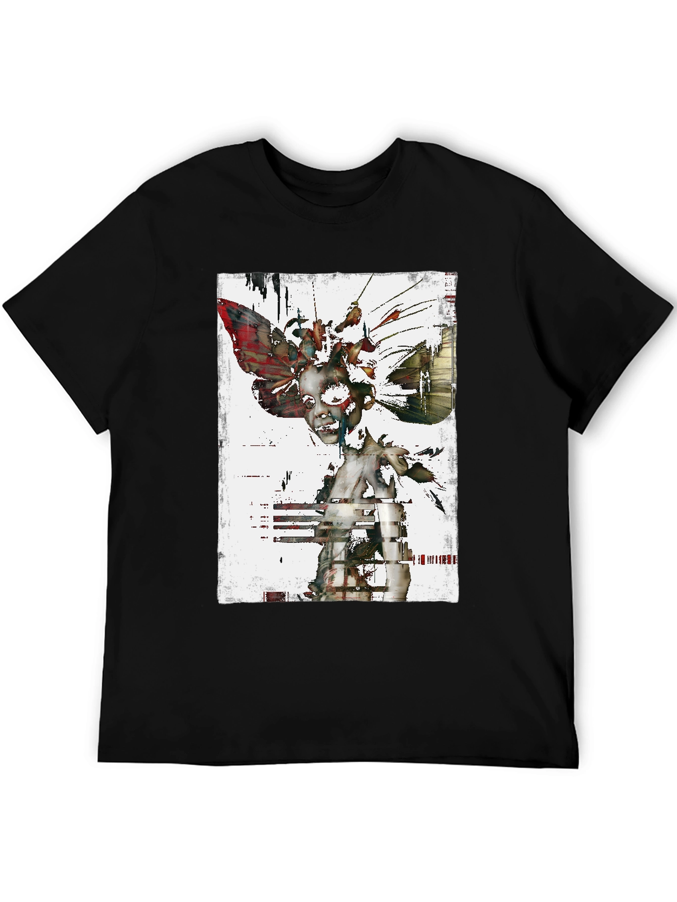 Abstract Art Graphic Print Black T-Shirt