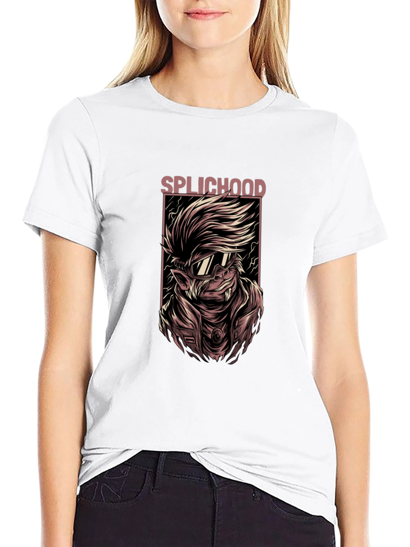 Splichood Graphic Print Black T-Shirt