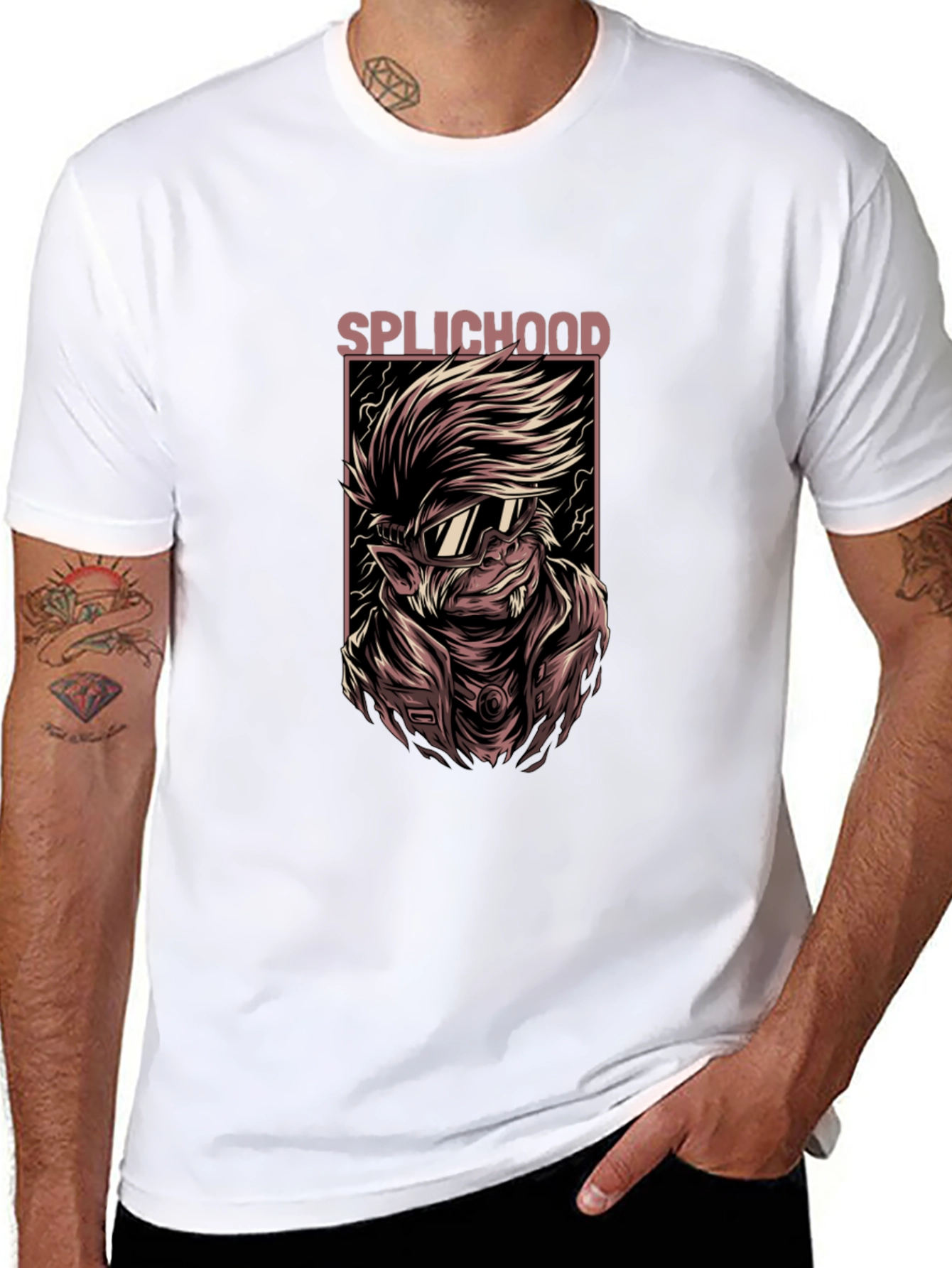 Splichood Graphic Print Black T-Shirt