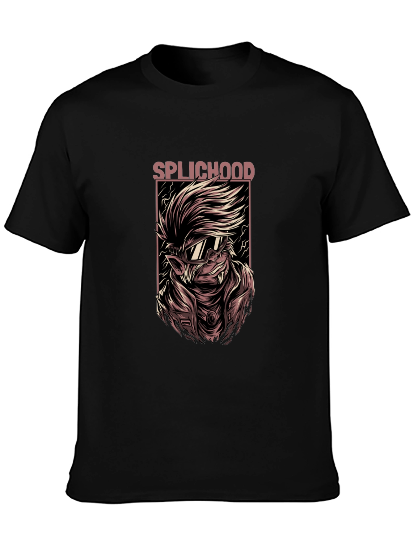 Splichood Graphic Print Black T-Shirt