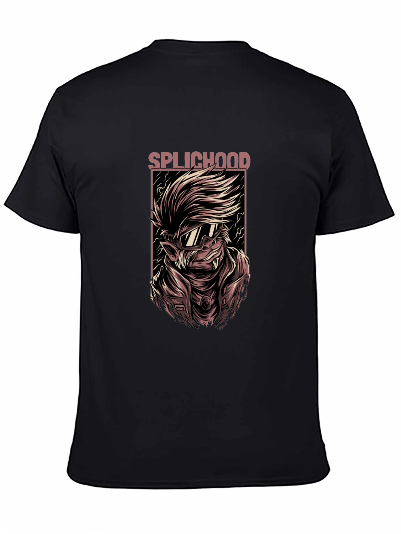 Splichood Graphic Print Black T-Shirt