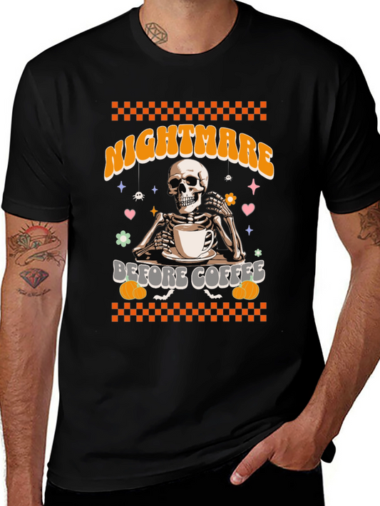 Nightmare Before Coffee Skeleton Graphic Tee