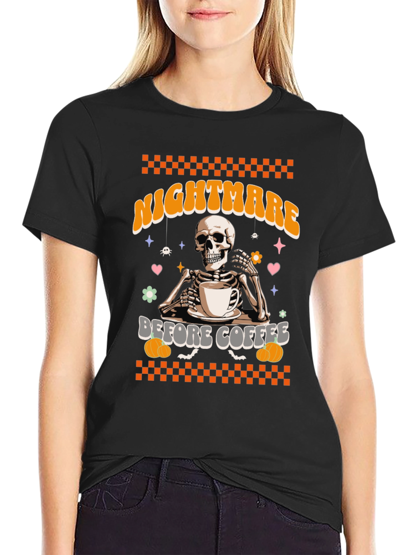 Nightmare Before Coffee Skeleton Graphic Tee