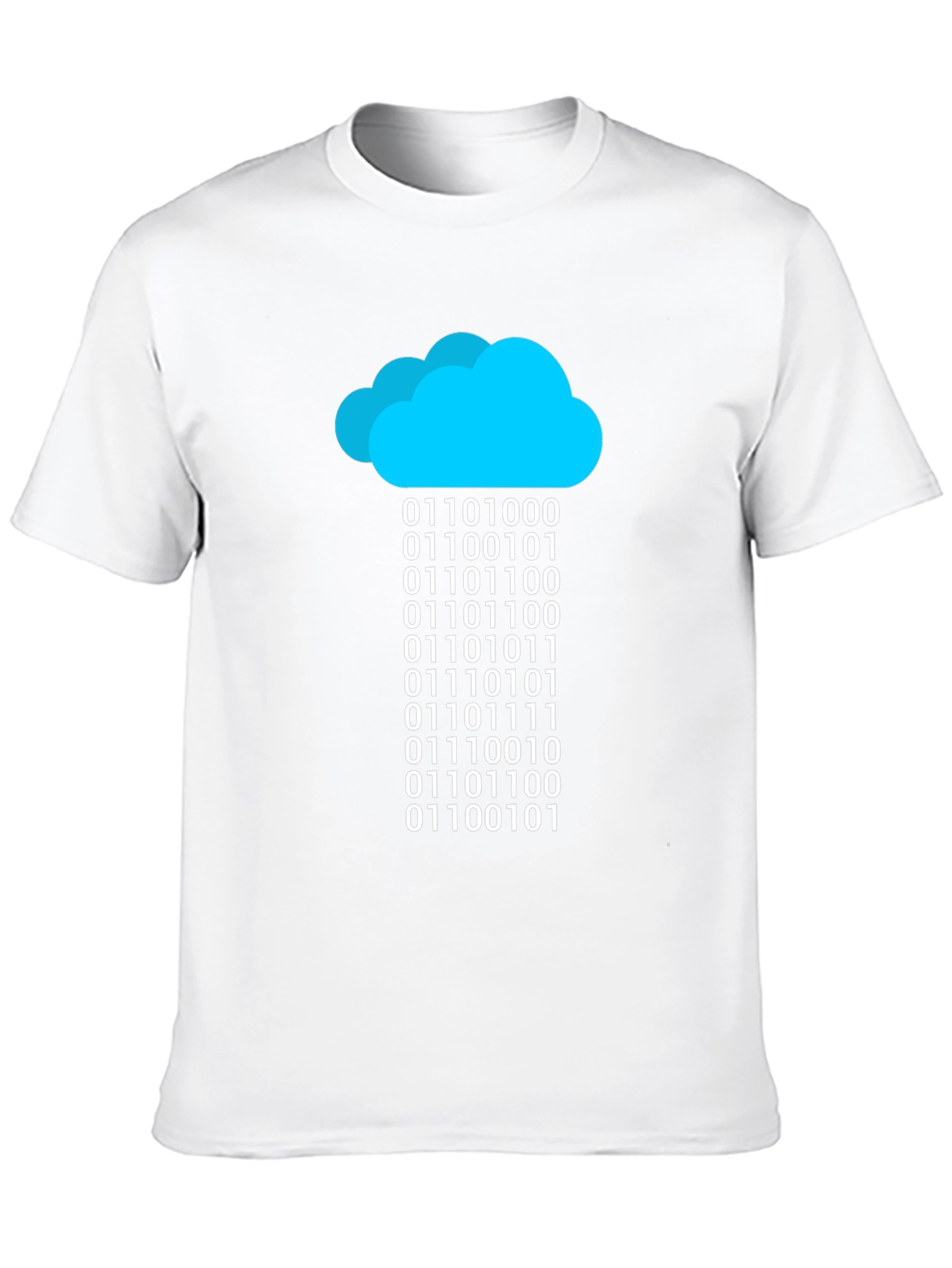 Binary Cloud T-Shirt - Code Data Rain Graphic Tee