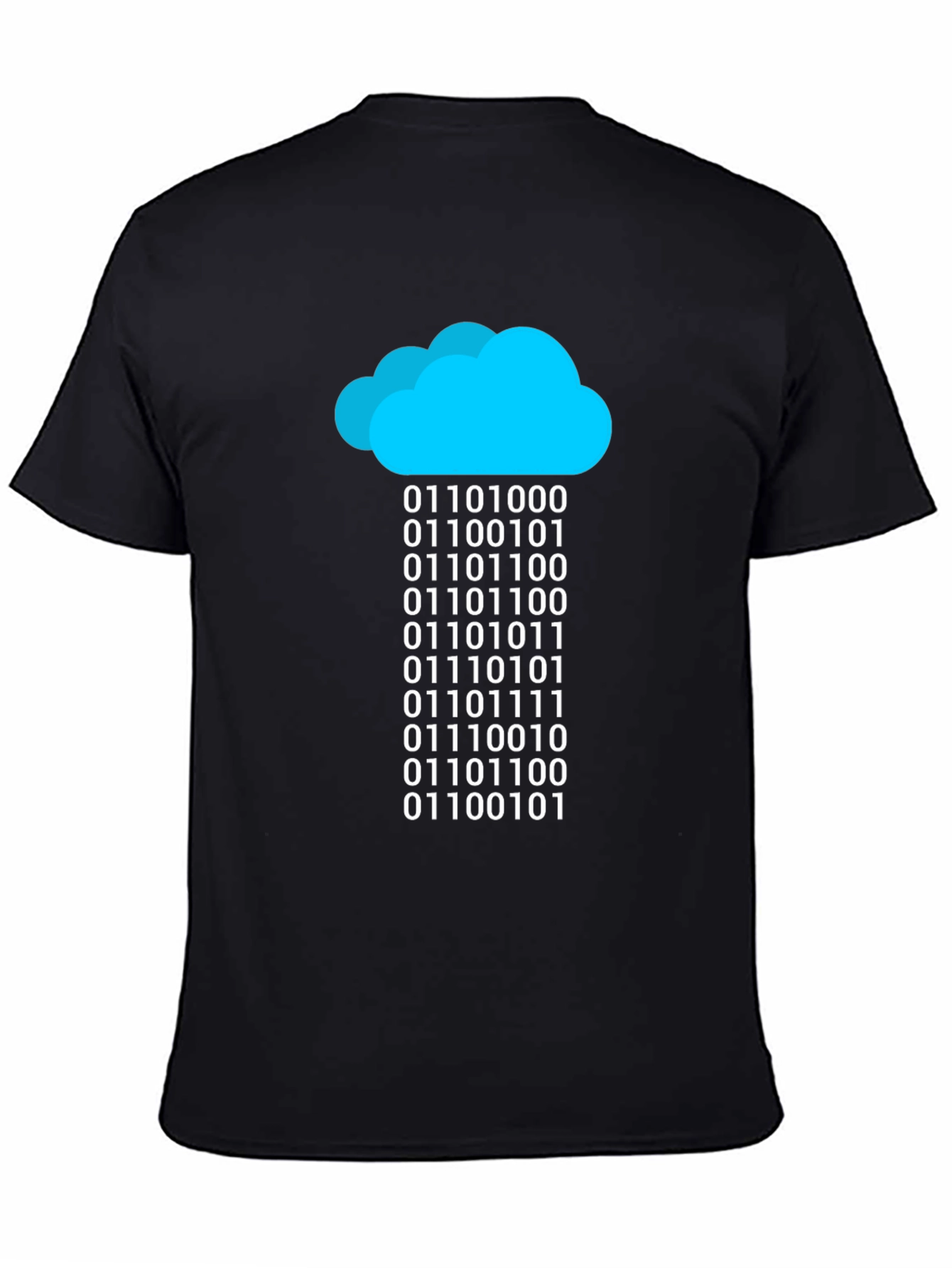 Binary Cloud T-Shirt - Code Data Rain Graphic Tee