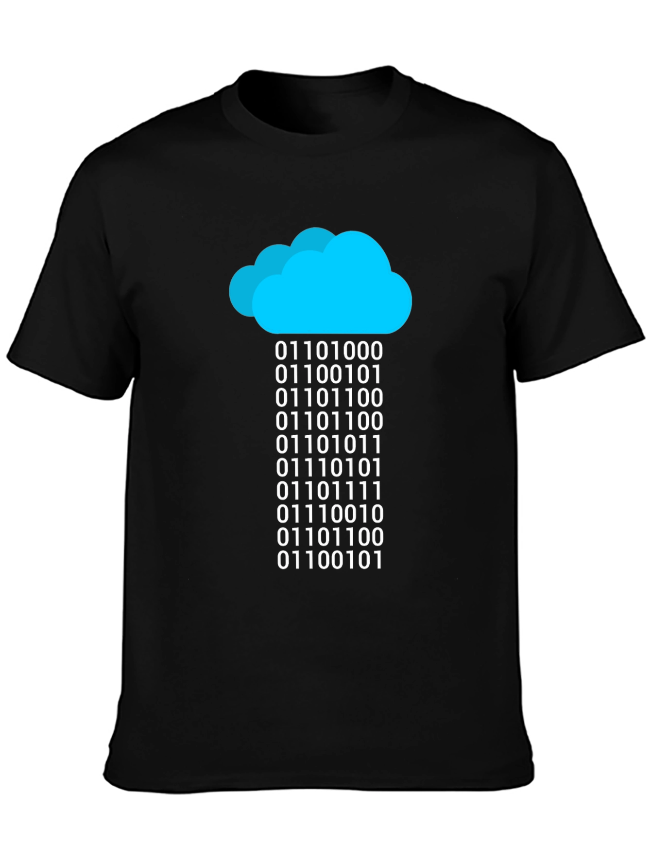 Binary Cloud T-Shirt - Code Data Rain Graphic Tee